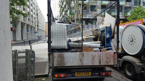 Commercial construction waste being cleared